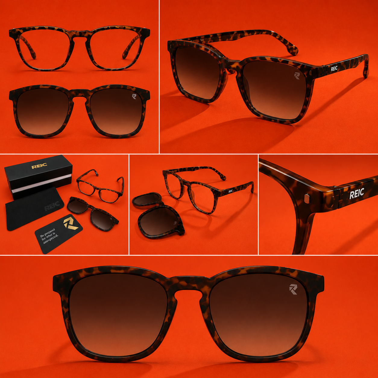 R12 — Leopard Magnetic Clip-On Eyewear