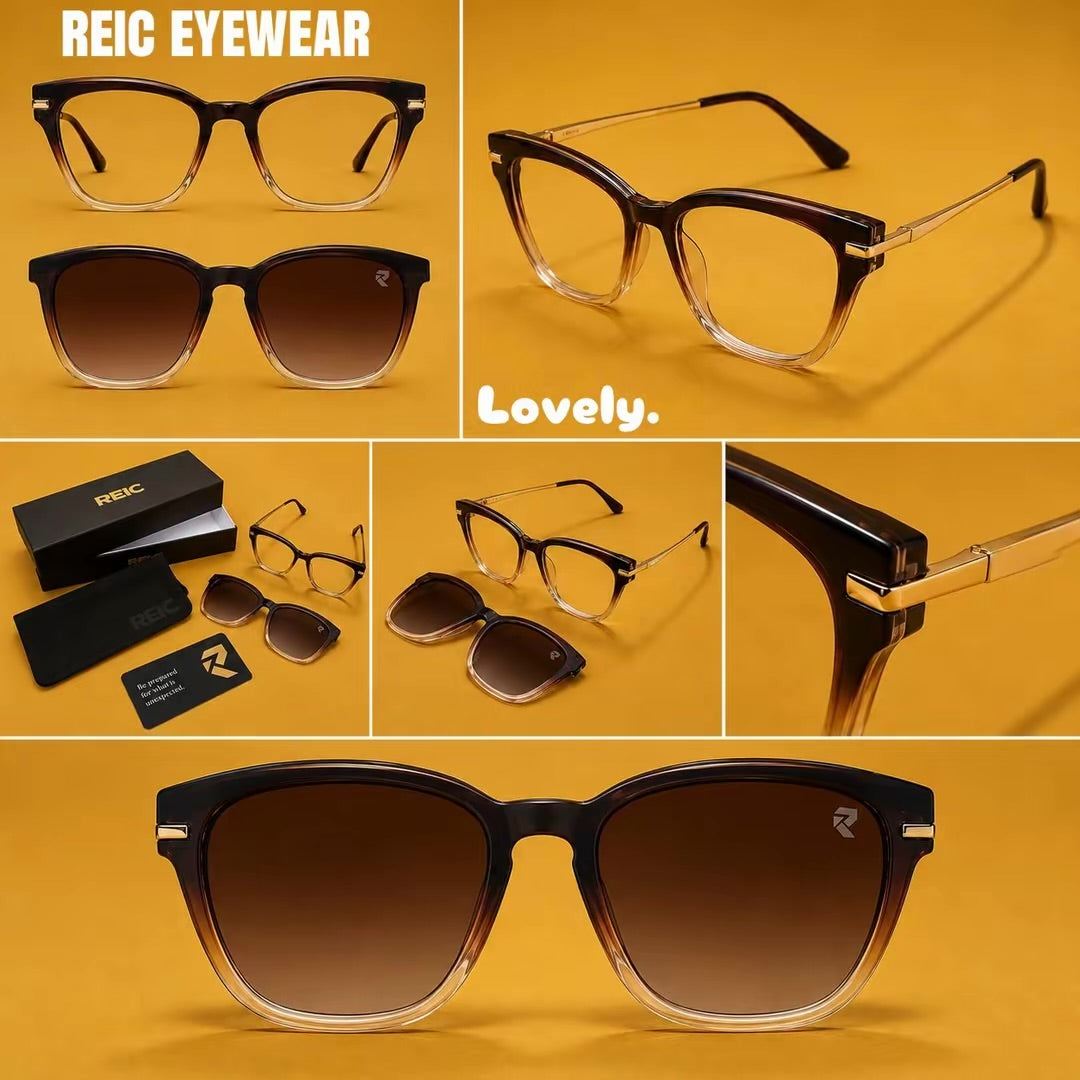 R10 — Rosé Gold Magnetic Clip-On Eyewear