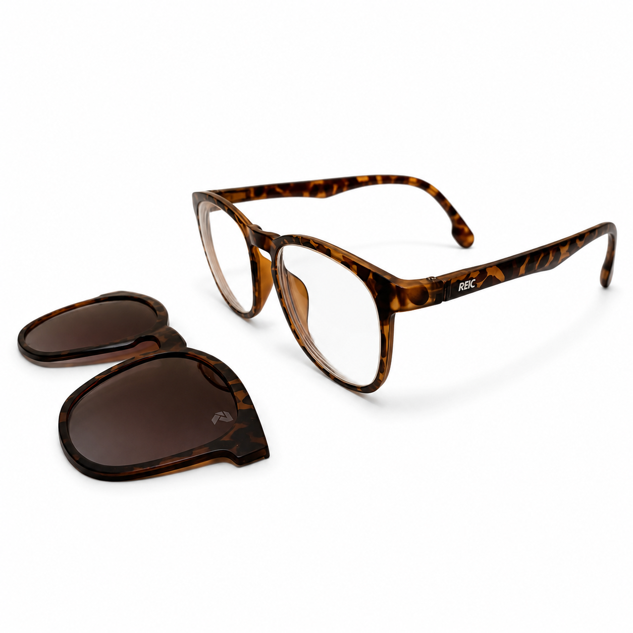 R12 — Leopard Magnetic Clip-On Eyewear