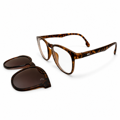 R12 — Leopard Magnetic Clip-On Eyewear