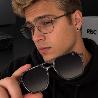 R26 Horizon — Matte Graphite Magnetic Clip-On Eyewear