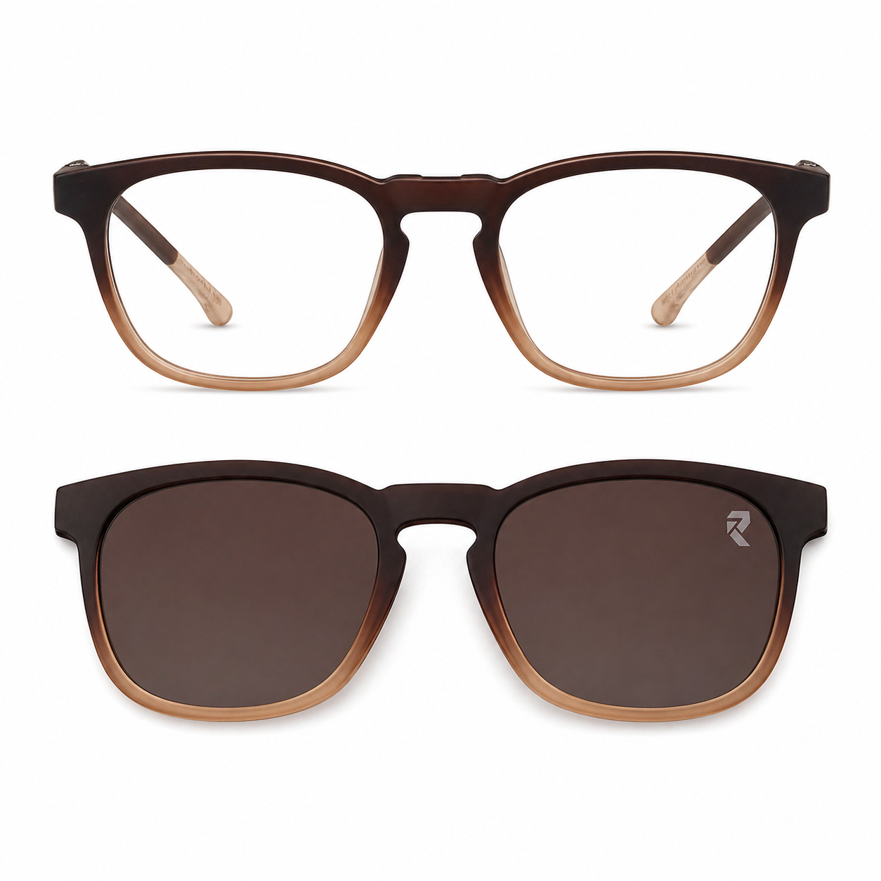 R1 Brown Horizon — Magnetic Clip-On Eyewear