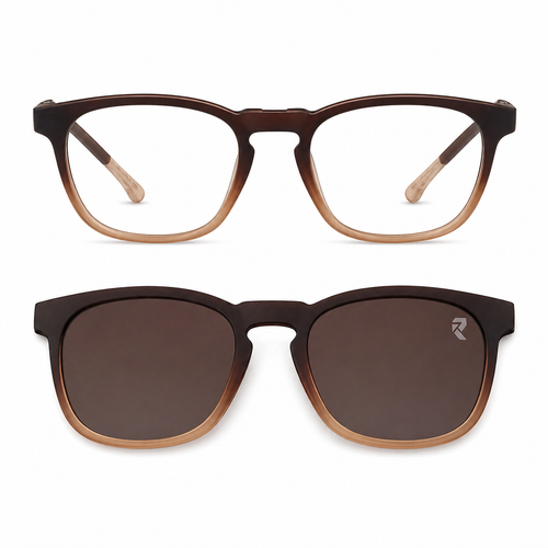 R1 Brown Horizon — Magnetic Clip-On Eyewear