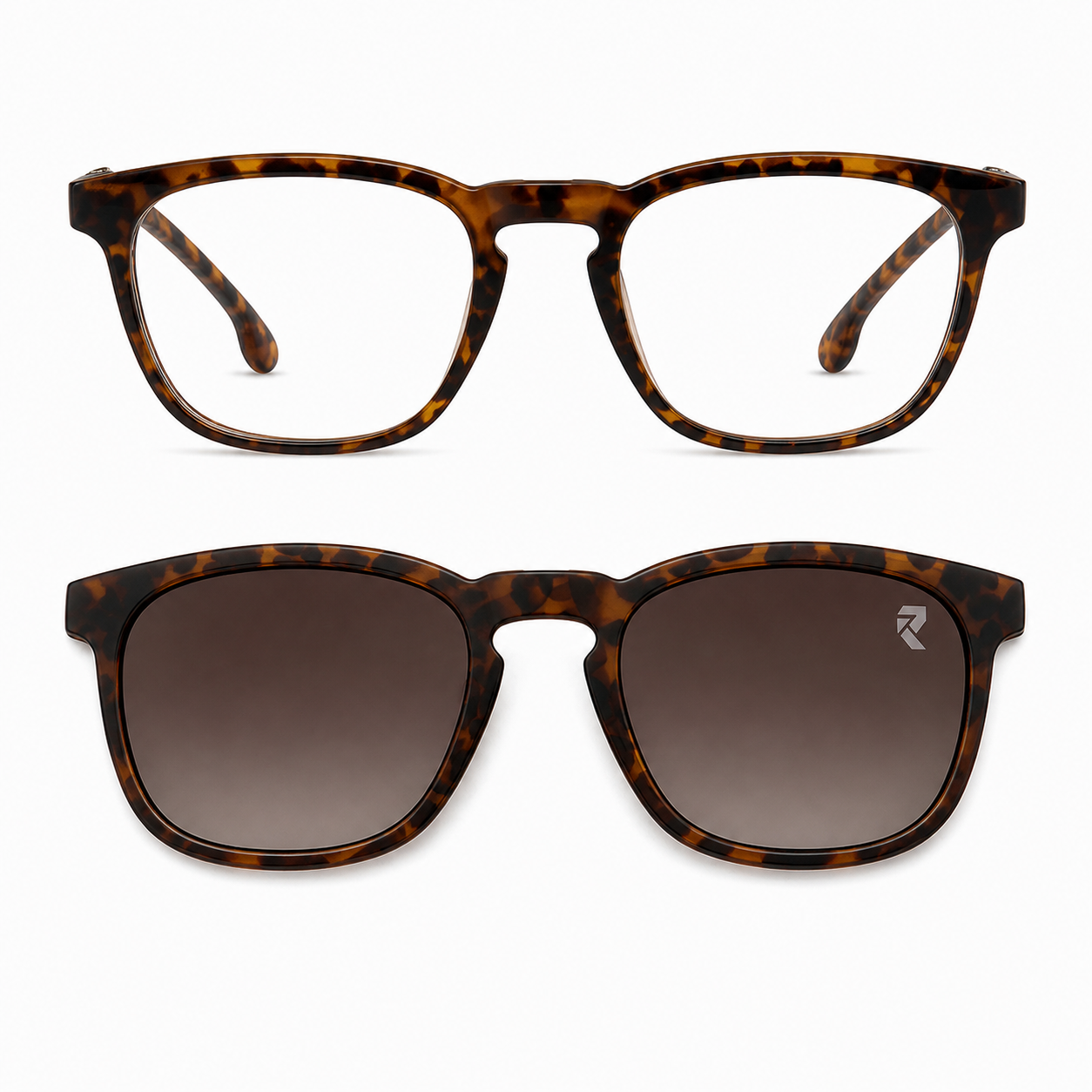 R12 — Leopard Magnetic Clip-On Eyewear