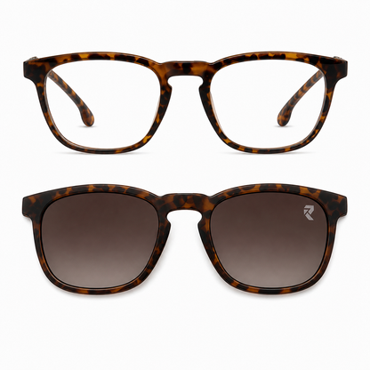 R12 — Leopard Magnetic Clip-On Eyewear