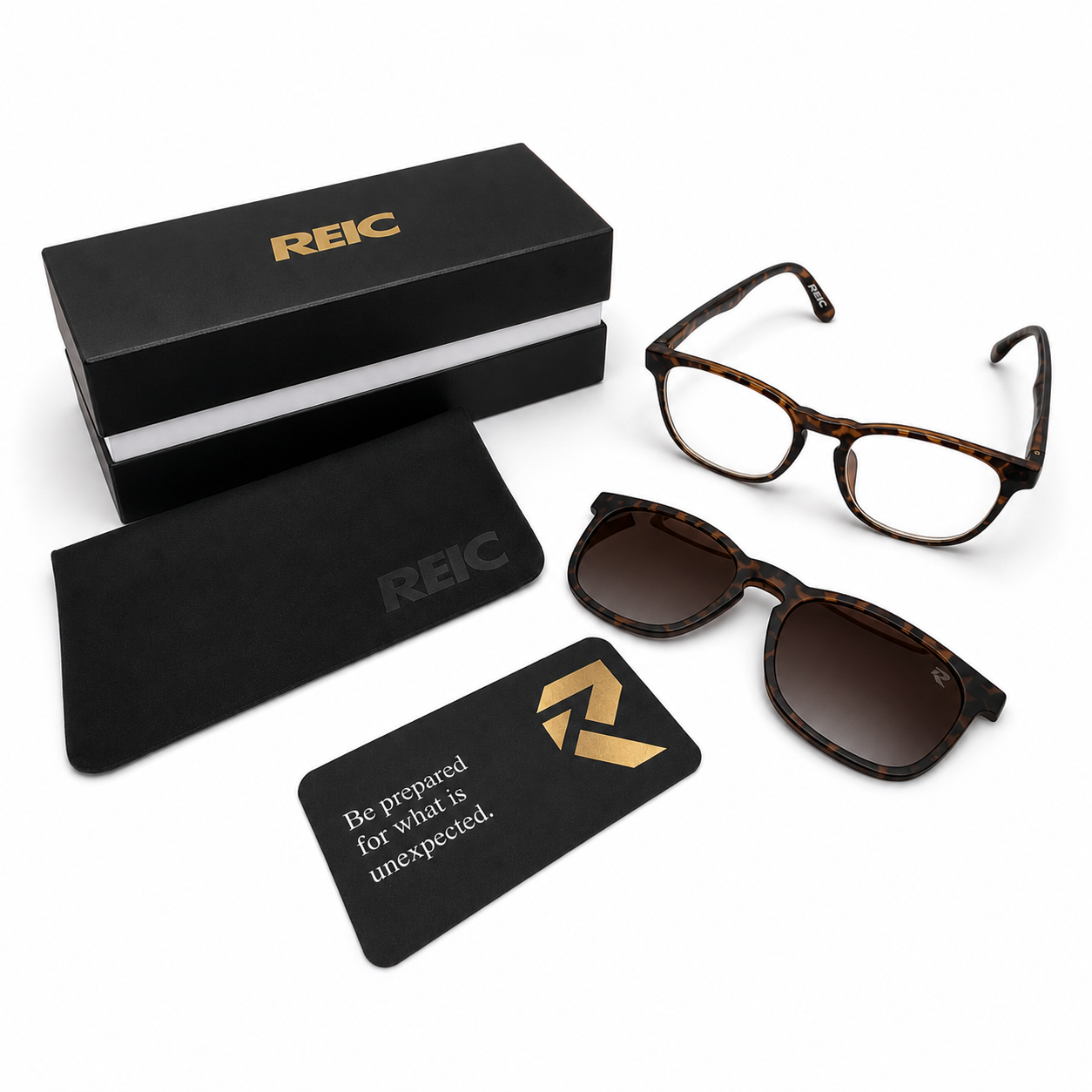 R12 — Leopard Magnetic Clip-On Eyewear