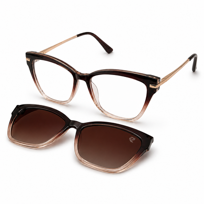 R10 — Rosé Gold Magnetic Clip-On Eyewear