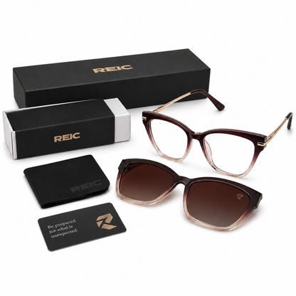 R10 — Rosé Gold Magnetic Clip-On Eyewear