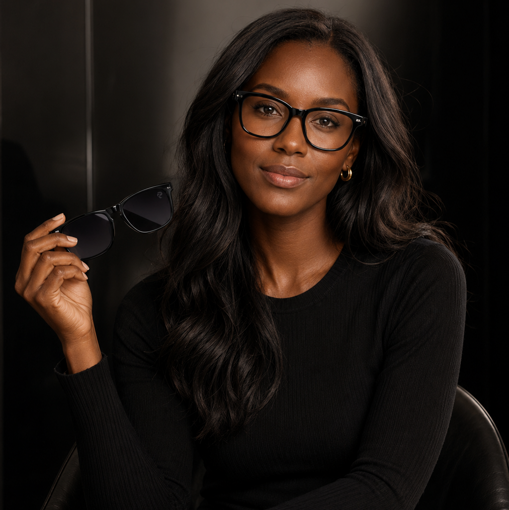 R11 Onyx Gloss — Magnetic Clip-On Eyewear