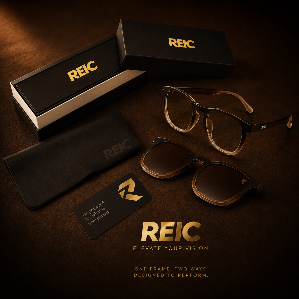 R1 Brown Horizon — Magnetic Clip-On Eyewear