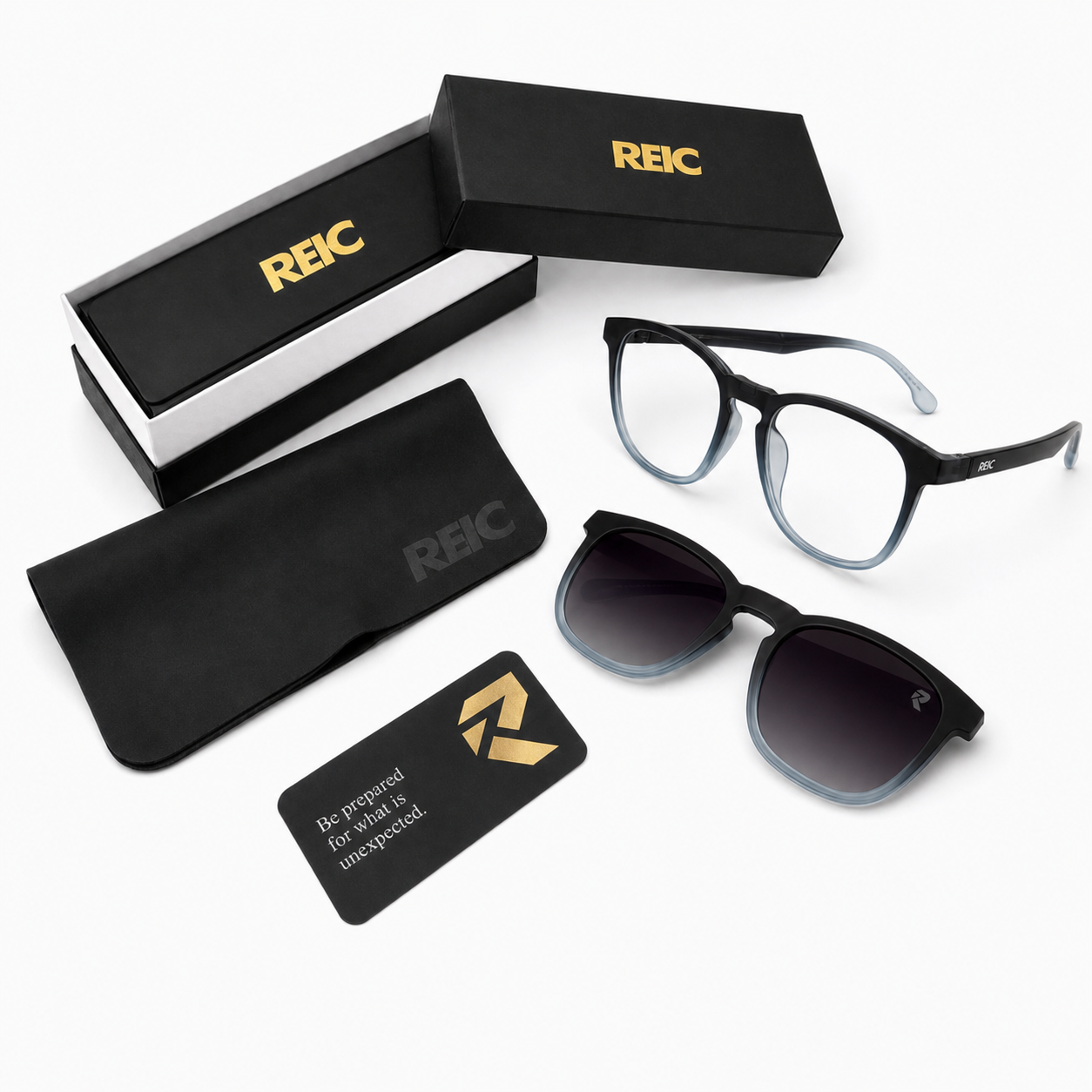 R3— Ocean Fade Magnetic Clip-On Eyewear