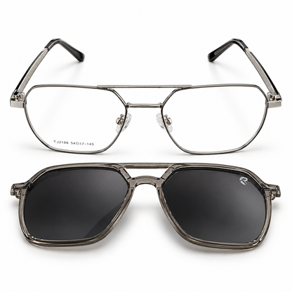 R26 Horizon — Matte Graphite Magnetic Clip-On Eyewear