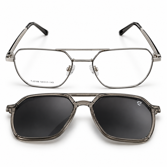 R26 Horizon — Matte Graphite Magnetic Clip-On Eyewear