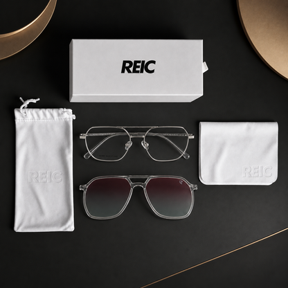 R26 Horizon — Pure Silver Magnetic Clip-On Eyewear