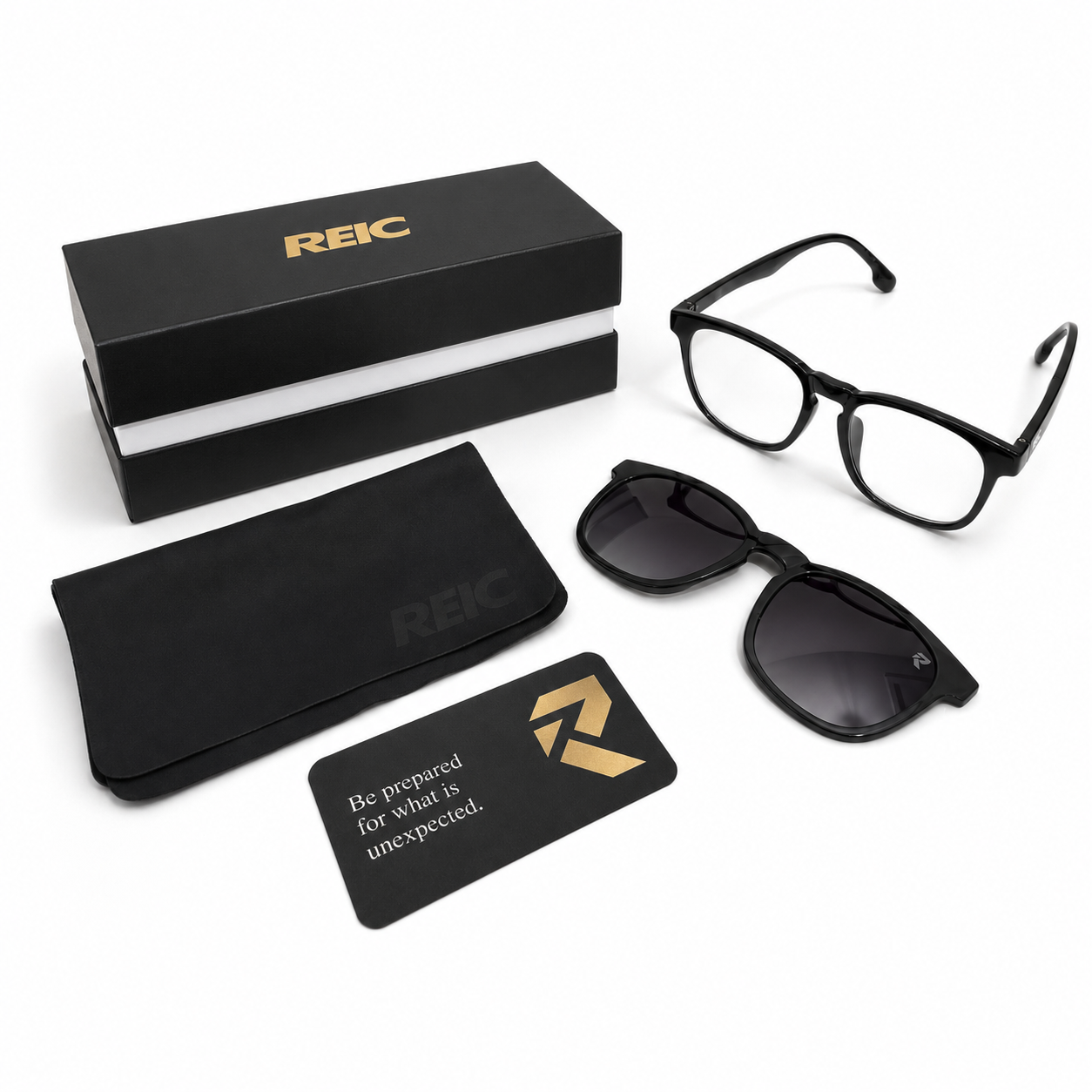 R11 Onyx Gloss — Magnetic Clip-On Eyewear