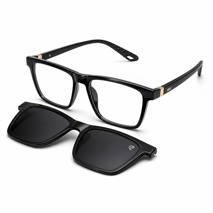 R9 Noir Gold — Magnetic Clip-On Eyewear