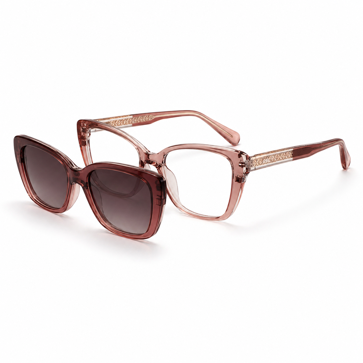 R8 Rosé Mirage — Magnetic Clip-On Eyewear