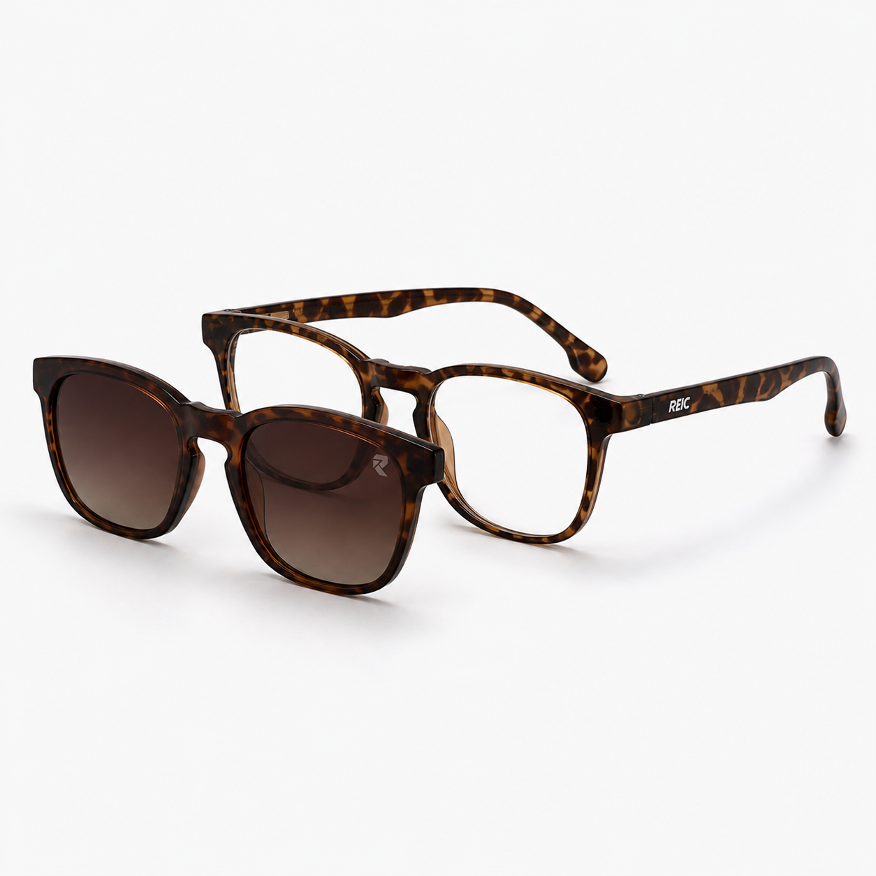 R12 — Leopard Magnetic Clip-On Eyewear