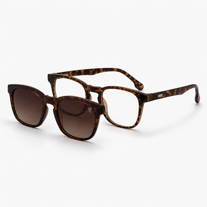 R12 — Leopard Magnetic Clip-On Eyewear
