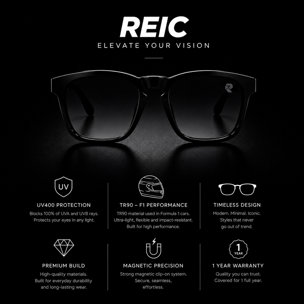 R11 Onyx Gloss — Magnetic Clip-On Eyewear