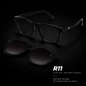 R11 Onyx Gloss — Magnetic Clip-On Eyewear