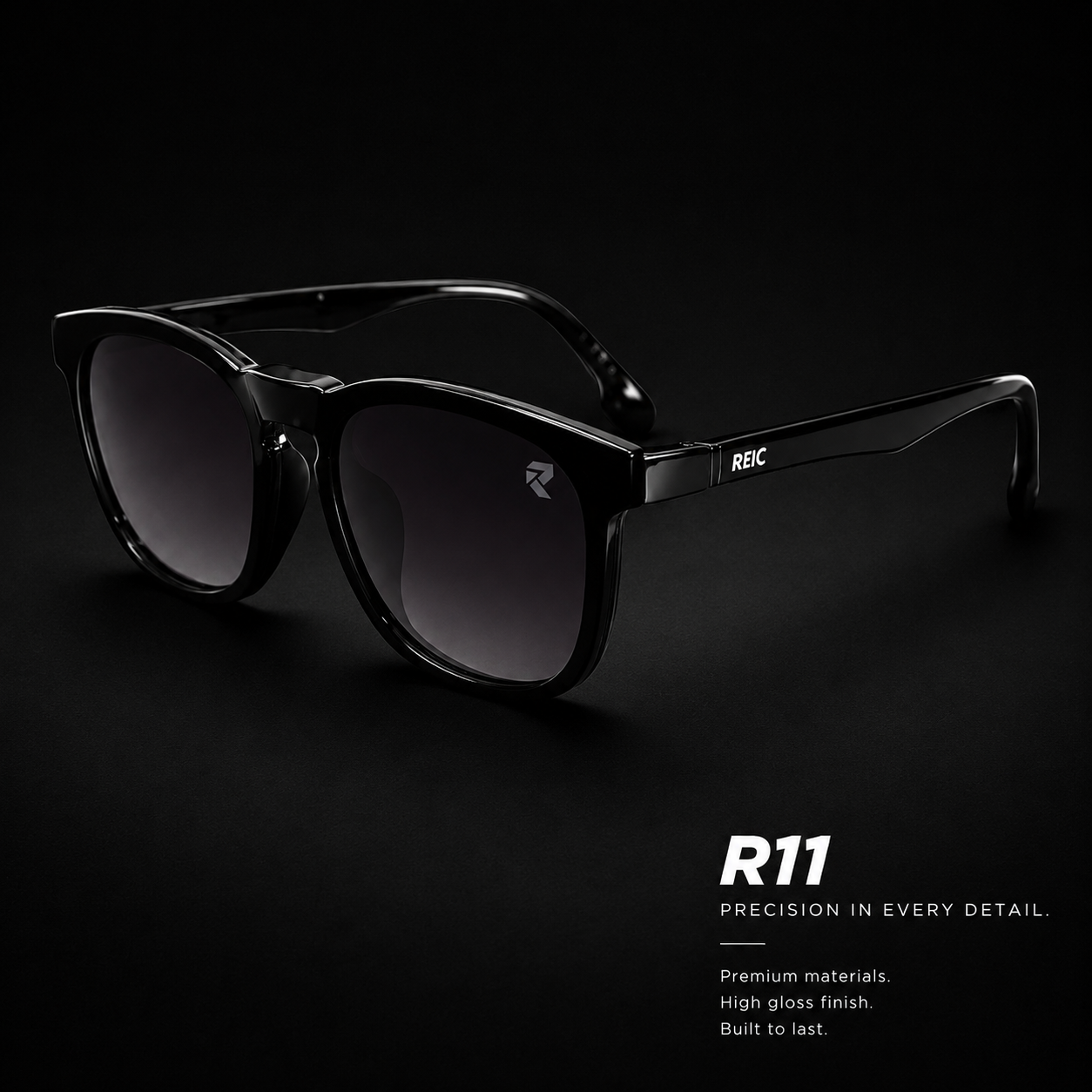 R11 Onyx Gloss — Magnetic Clip-On Eyewear
