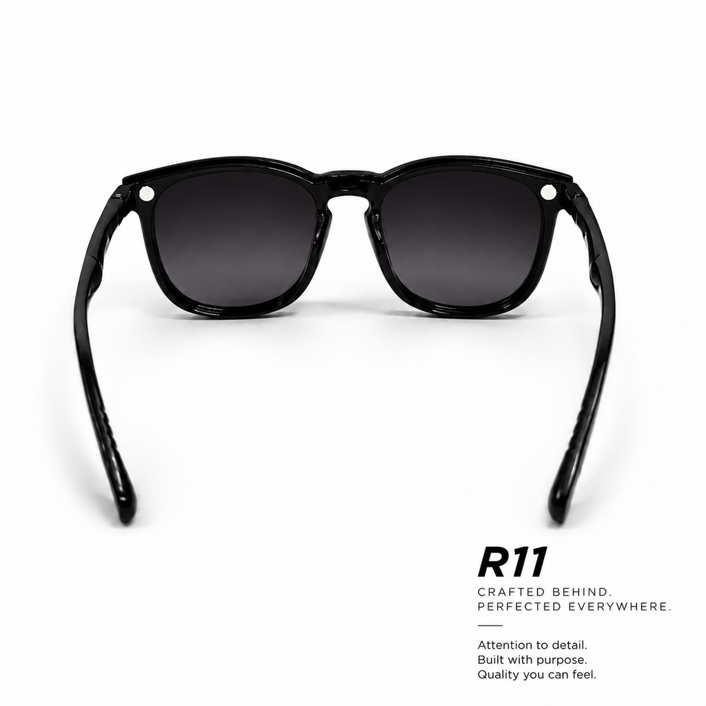 R11 Onyx Gloss — Magnetic Clip-On Eyewear
