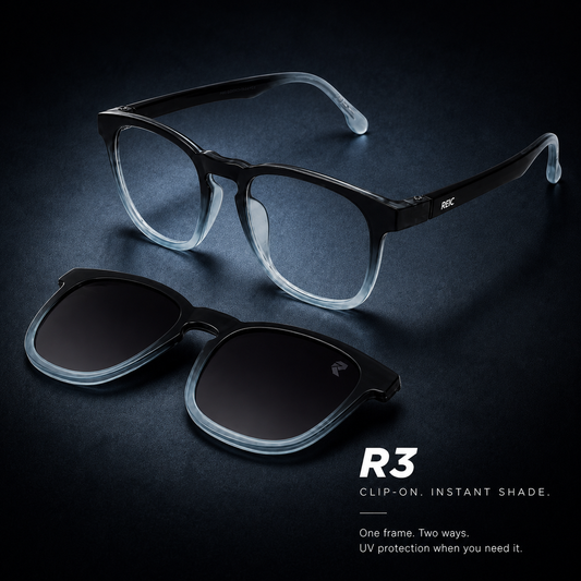 R3— Ocean Fade Magnetic Clip-On Eyewear