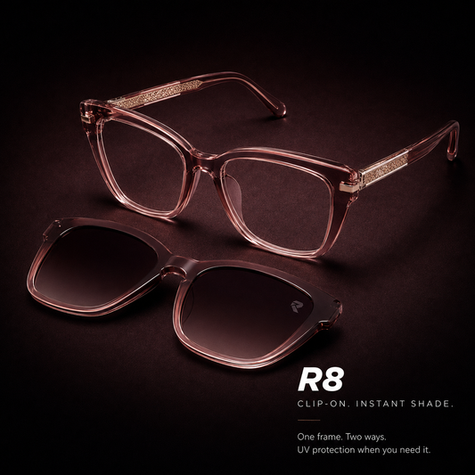 R8 Rosé Mirage — Magnetic Clip-On Eyewear