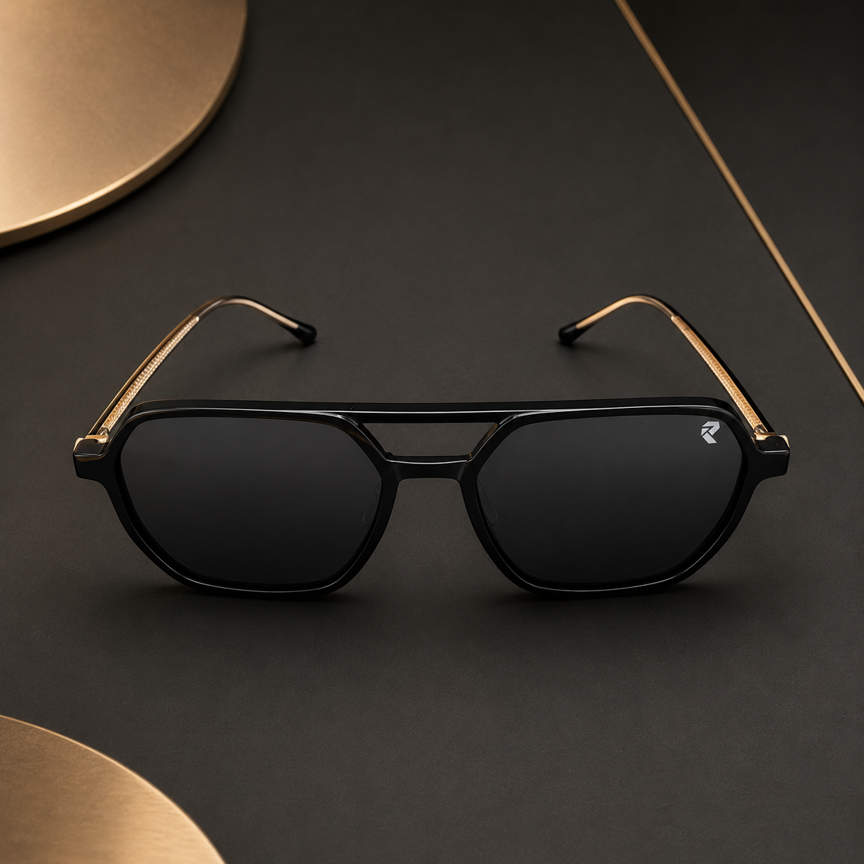 R26 Horizon Black & Gold Magnetic Clip-On Eyewear