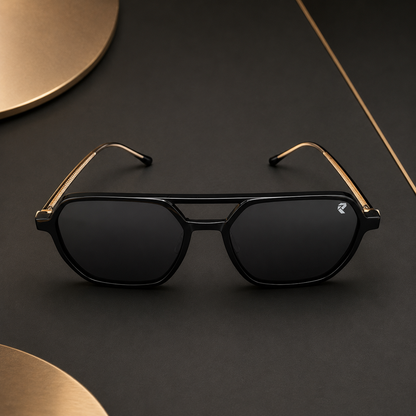 R26 Horizon Black & Gold Magnetic Clip-On Eyewear