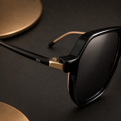 R26 Horizon Black & Gold Magnetic Clip-On Eyewear