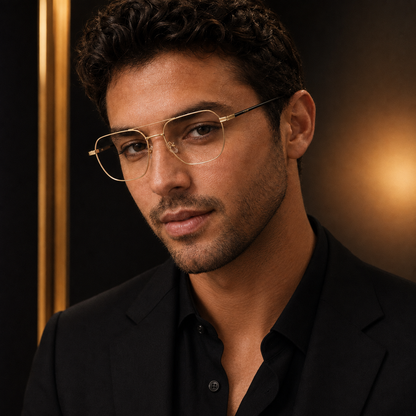 R26 Horizon Black & Gold Magnetic Clip-On Eyewear