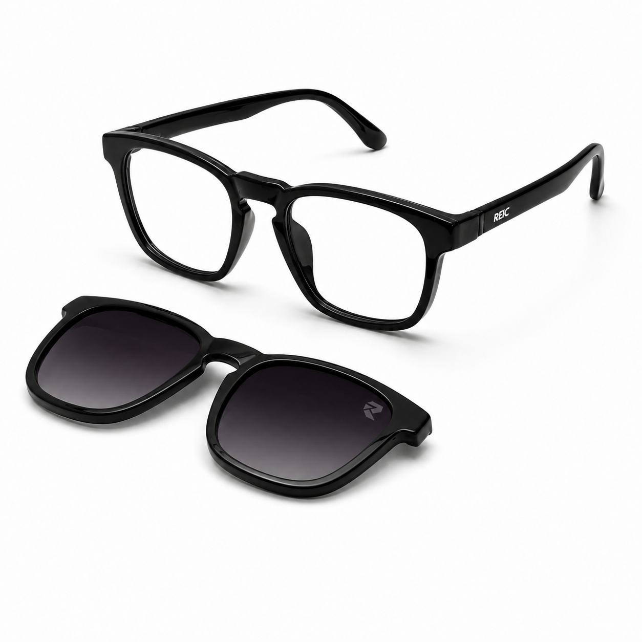 R11 Onyx Gloss — Magnetic Clip-On Eyewear