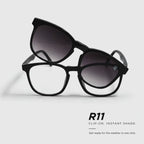 R11 Onyx Gloss — Magnetic Clip-On Eyewear